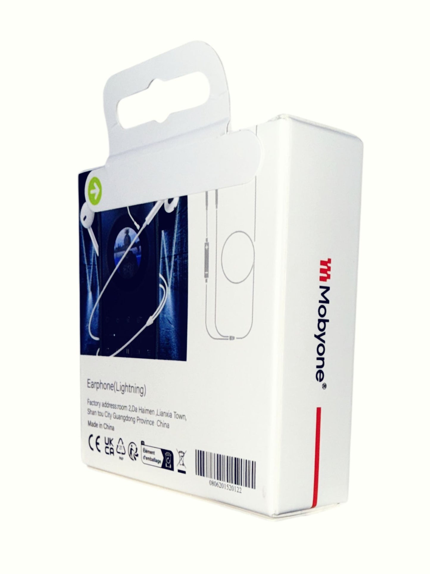 Mobyone Wired Earphones with 8-Pin Connector | Compatible with iPhone 7β13 | White