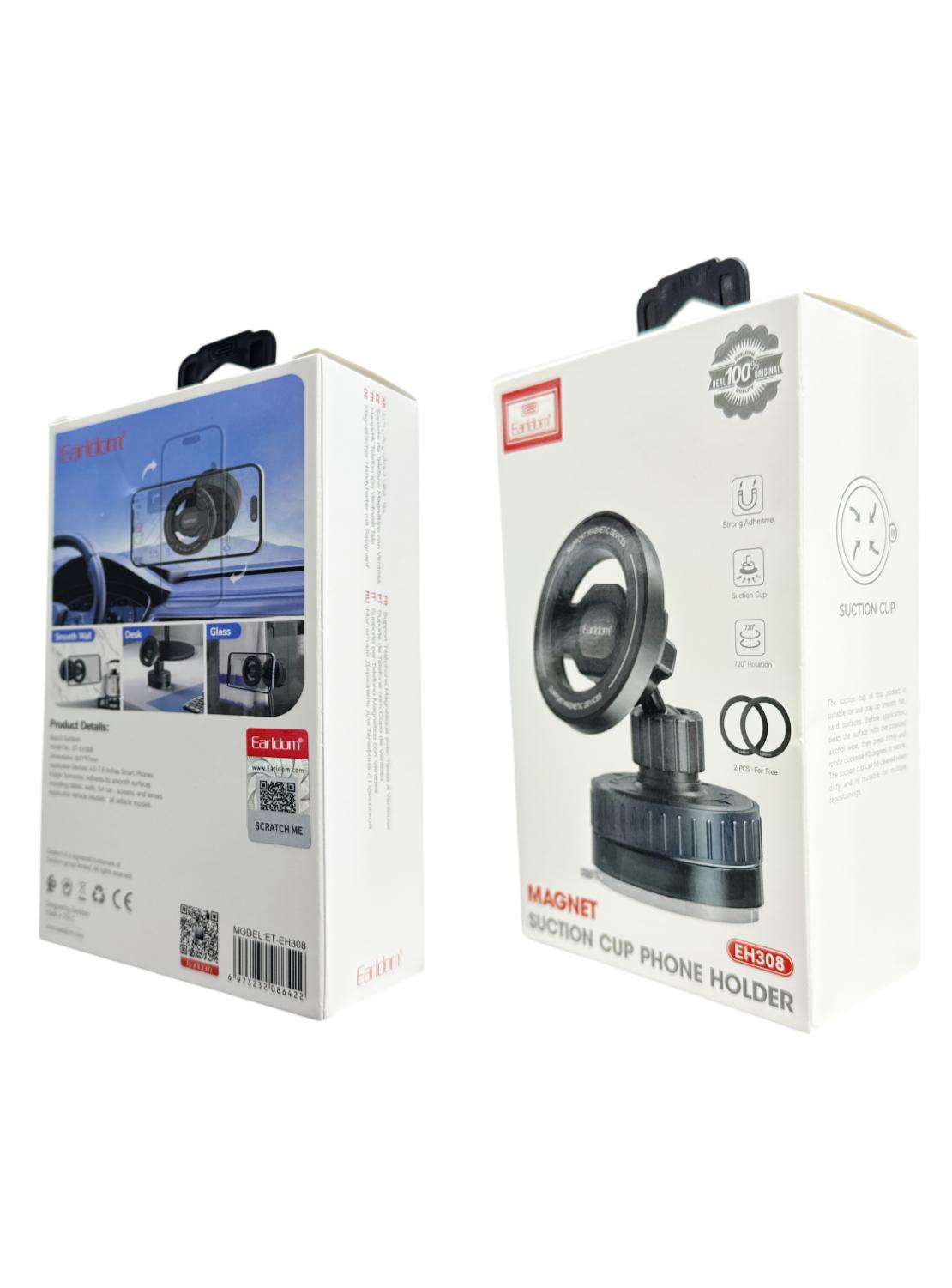 Earldom EH308 Magnetic Suction Cup Phone Holder – 360° Adjustable Mount