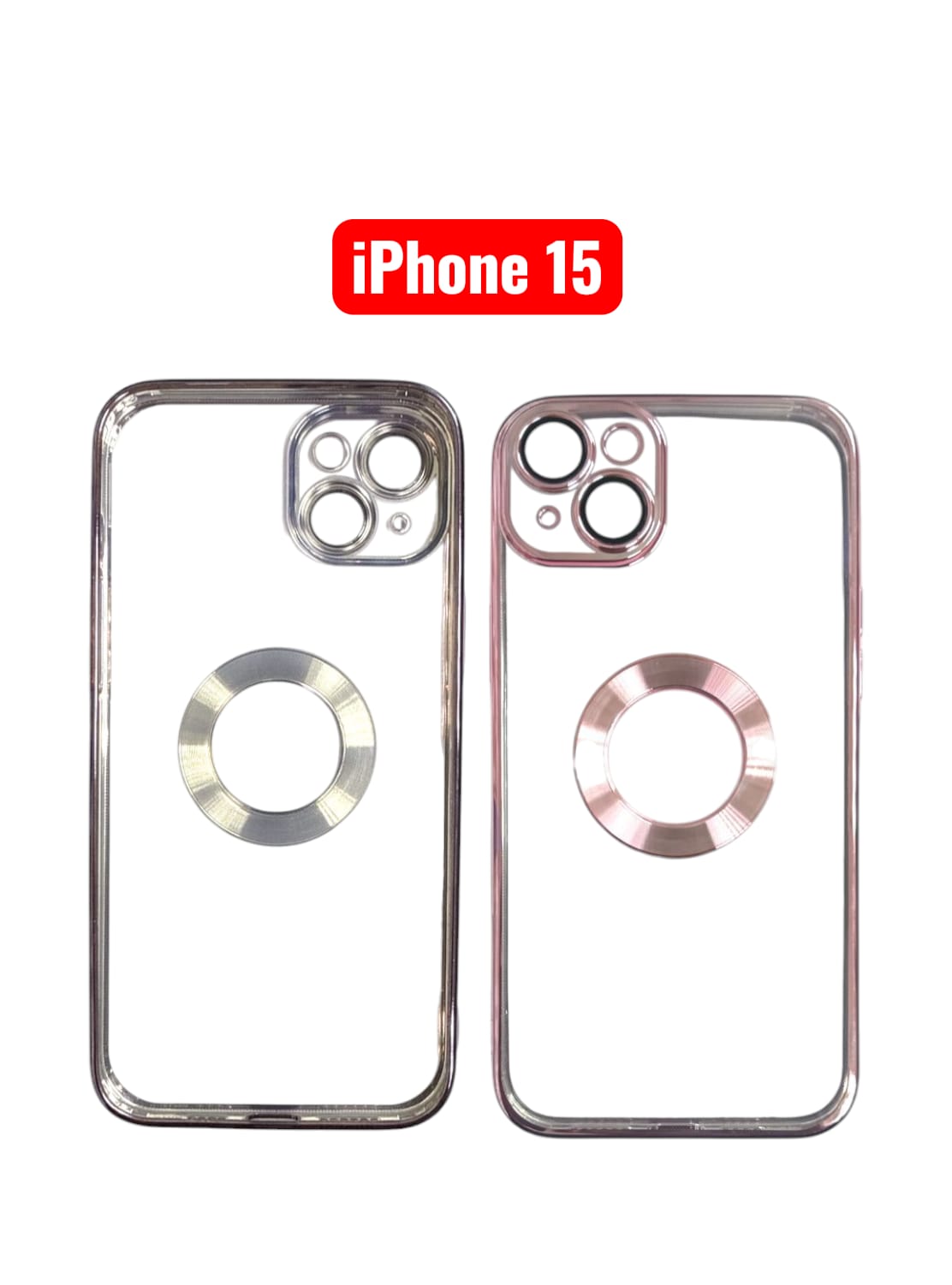 iPhone 15 CD Line Electroplate TPU Case | Purple Pink Gold Blue Black Silver Green