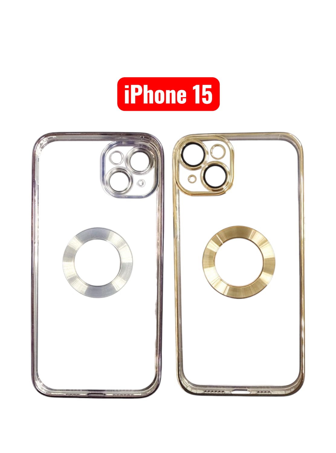 iPhone 15 CD Line Electroplate TPU Case | Purple Pink Gold Blue Black Silver Green