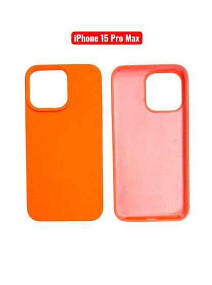 iPhone 15 Pro Max Silicone Case | Black Blue Yellow Orange Pink Green Purple Cover