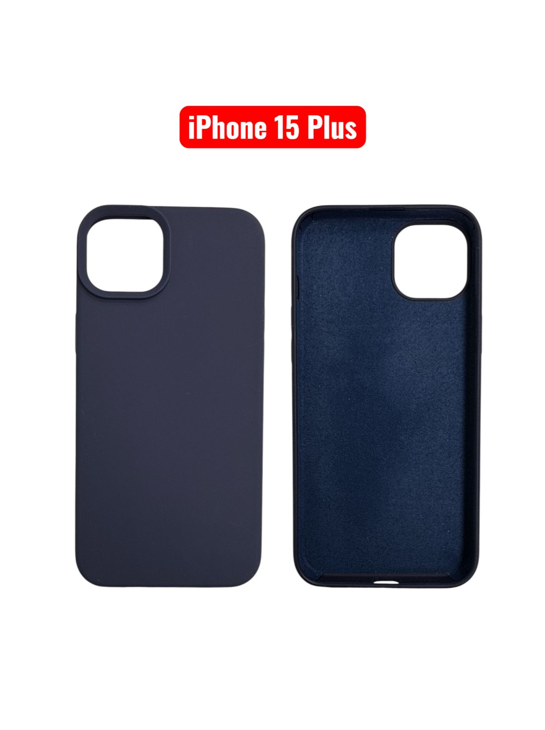 iPhone 15 Plus Silicone Case | Orange Pink Purple Teal Green Navy Yellow Cover