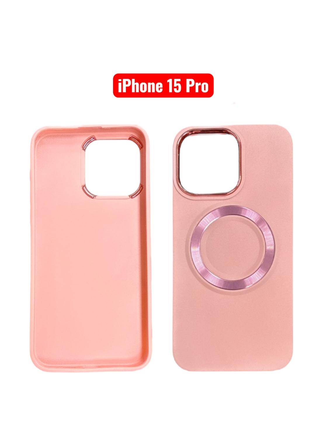 iPhone 15 Pro TPU Magnetic Case | White Brown Green Blue Pink Slim Shockproof Cover