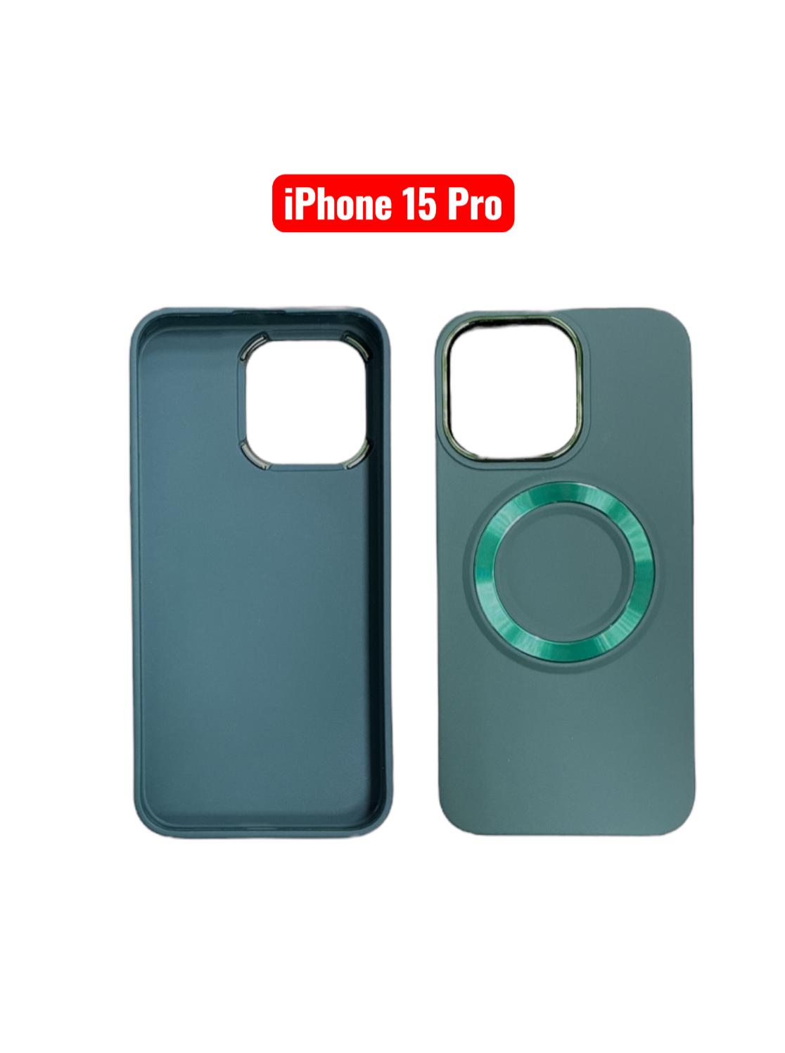 iPhone 15 Pro TPU Magnetic Case | White Brown Green Blue Pink Slim Shockproof Cover