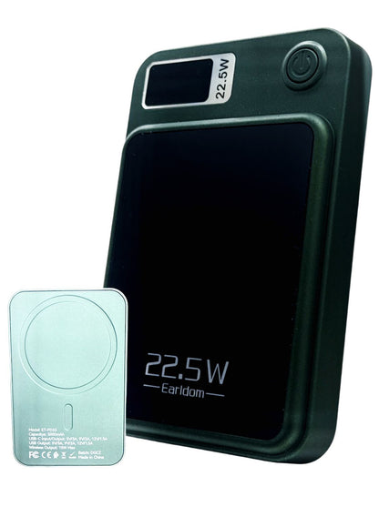 Earldom PD33 5000mAh MagSafe Wireless Power Bank | 15W Fast Charge | USB & PD