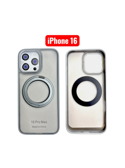 iPhone 16 Skin Ring Case | Magnetic Stand Holder Cover Black Purple Grey Green