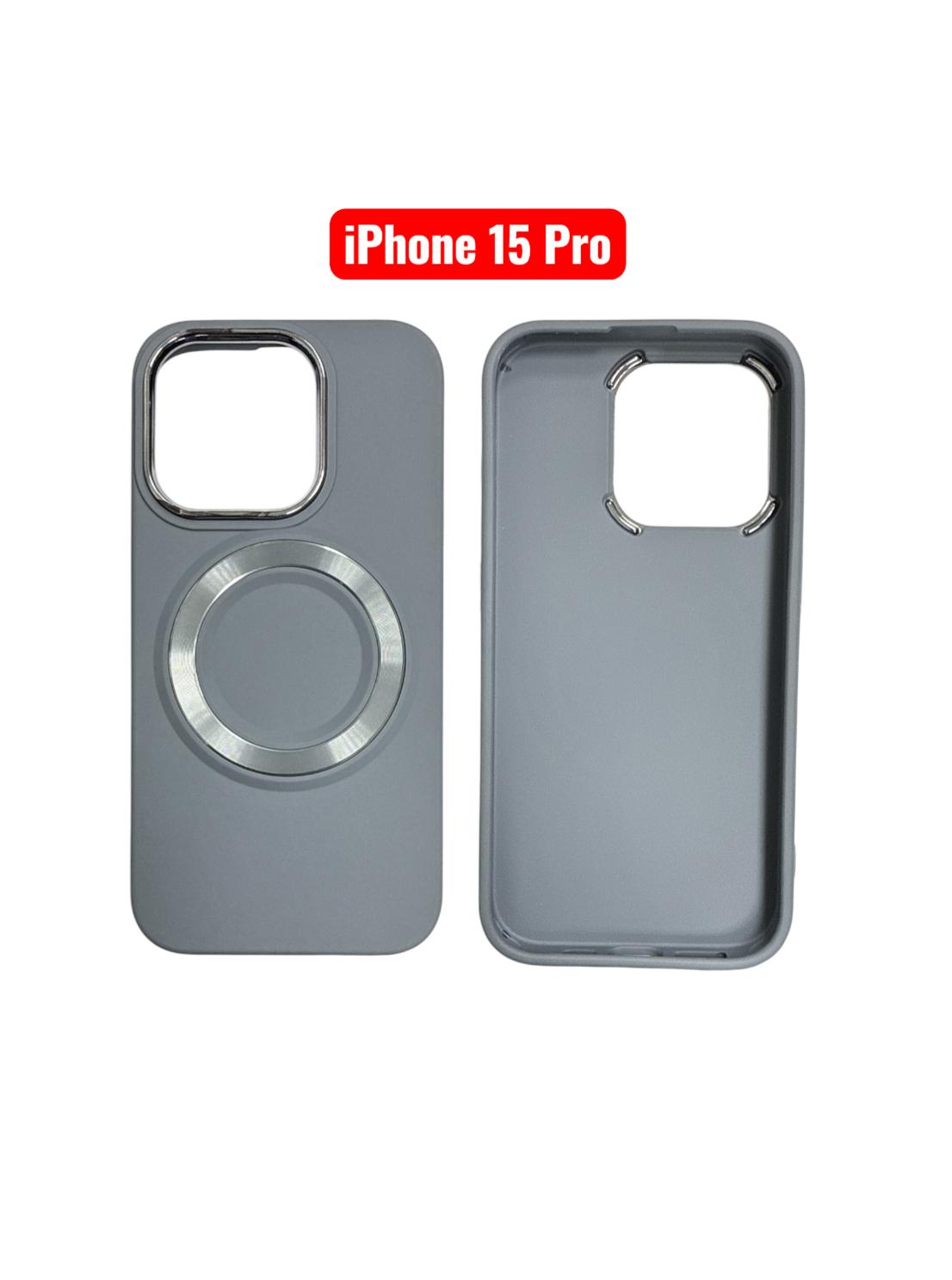 iPhone 15 Pro TPU Magnetic Case | White Brown Green Blue Pink Slim Shockproof Cover