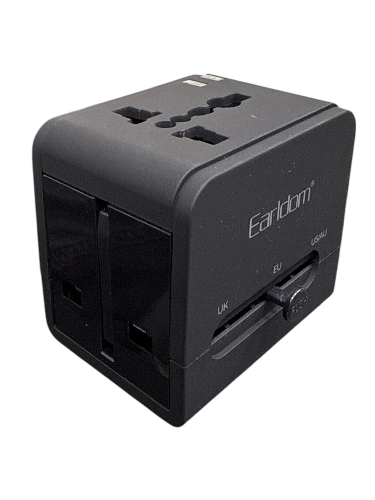 Earldom LC18 Universal Travel Adapter | 1500W | USB Fast Charger