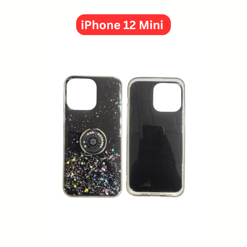 iPhone 12 Mini Drop Glue Ring Case | Clear Green Pink Purple Black