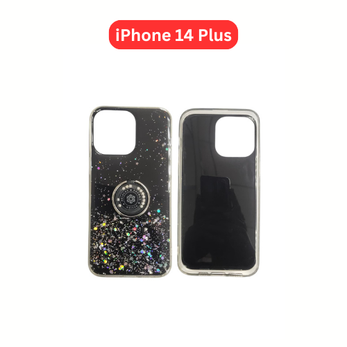 iPhone 14 Plus Drop Glue Ring Case | Clear Green Pink Purple Black