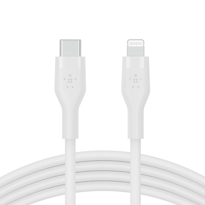 Mobyone 30W USB-C to Apple 1m Silicon Cable Fast Charging | White