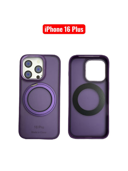 iPhone 16 Plus Skin Ring Case | Magnetic Stand Holder Cover Black Purple Grey Green
