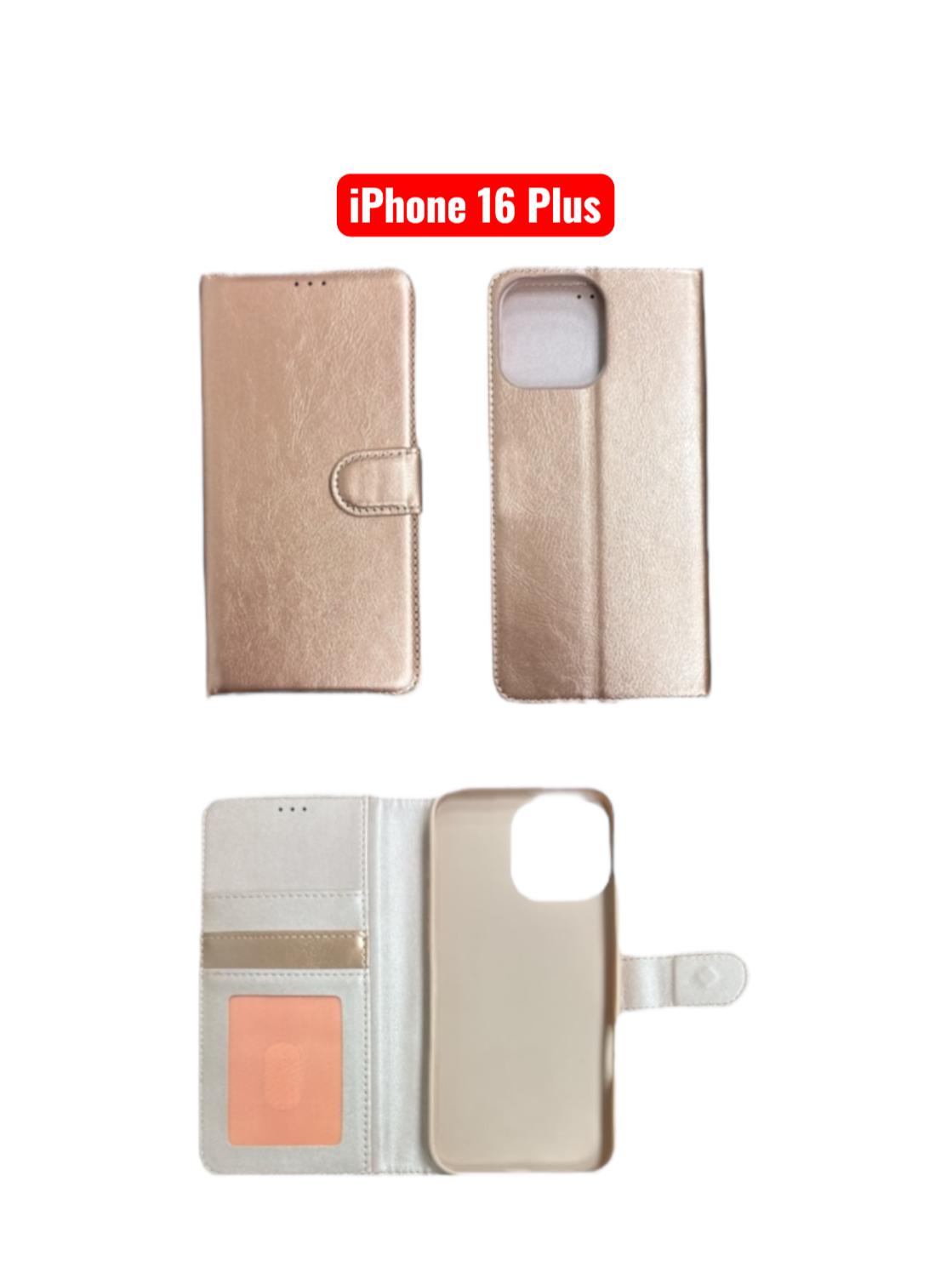 iPhone 16 Plus Wallet Case | Flip Cover Card Holder Black Red Rose Gold Purple Blue Pink