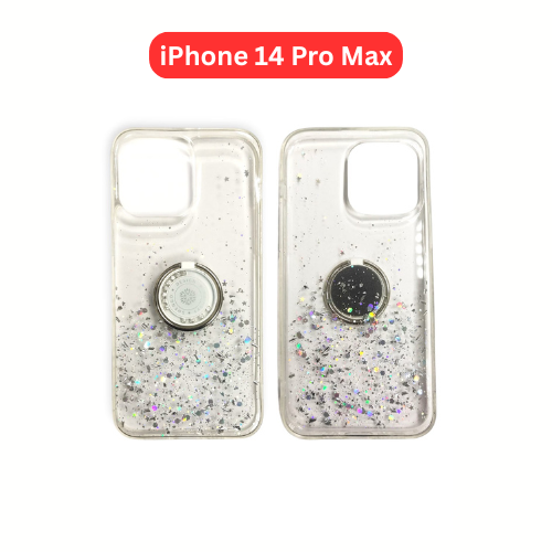 iPhone 14 Pro Max Drop Glue Ring Case | Clear Green Pink Purple Black