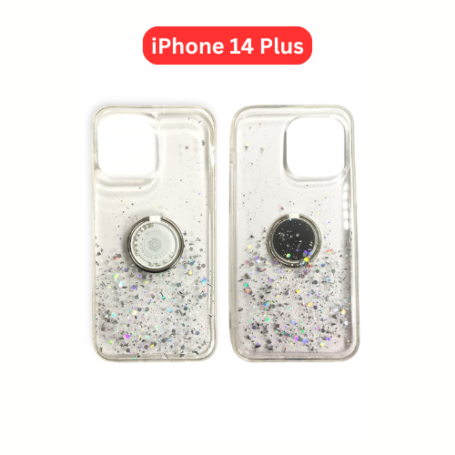iPhone 14 Plus Drop Glue Ring Case | Clear Green Pink Purple Black