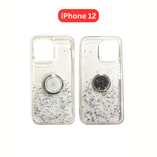 iPhone 12 Drop Glue Ring Case | Clear Green Pink Purple Black