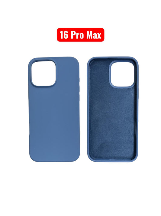 iPhone 16 Pro Max Silicone Case | Soft Protective Cover Navy Blue Pink Black