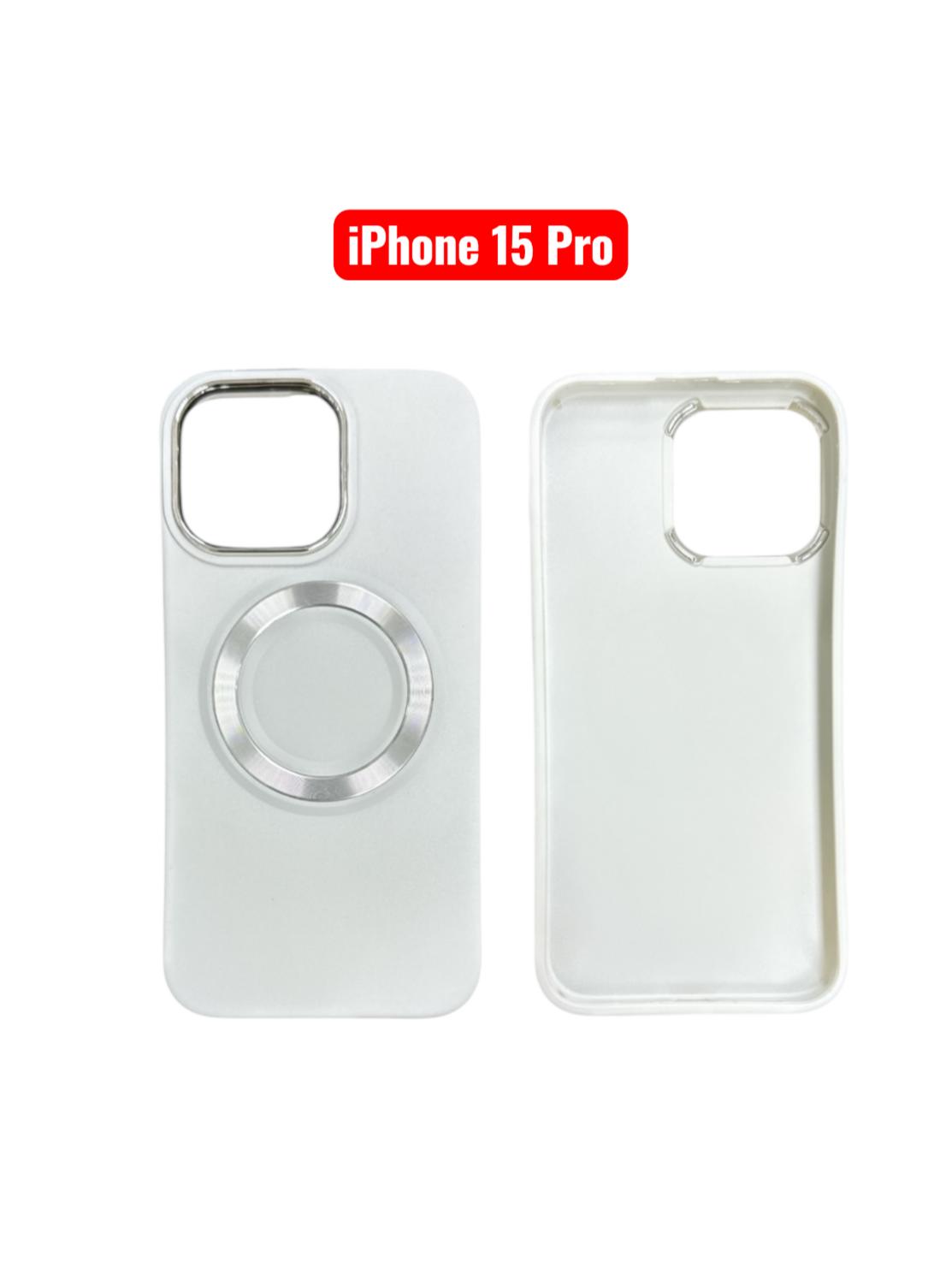 iPhone 15 Pro TPU Magnetic Case | White Brown Green Blue Pink Slim Shockproof Cover