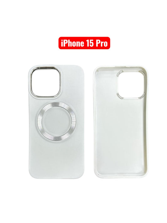 iPhone 15 Pro TPU Magnetic Case | White Brown Green Blue Pink Slim Shockproof Cover