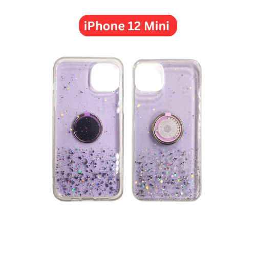 iPhone 12 Mini Drop Glue Ring Case | Clear Green Pink Purple Black