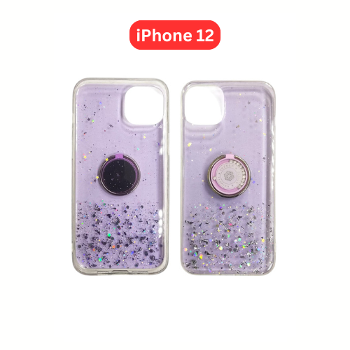 iPhone 12 Drop Glue Ring Case | Clear Green Pink Purple Black