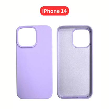 iPhone 14 Silicone Case | Black Blue Yellow Orange Pink Green Purple Cover