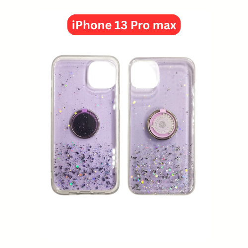 iPhone 13 Pro Max Drop Glue Ring Case | Clear Green Pink Purple Black