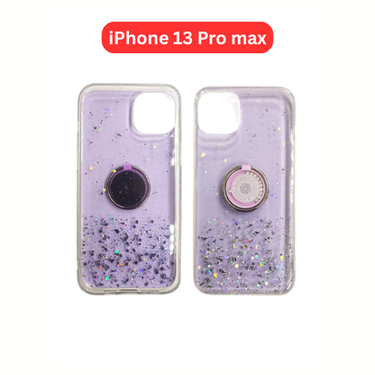 iPhone 13 Pro Max Drop Glue Ring Case | Clear Green Pink Purple Black