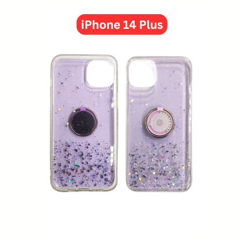iPhone 14 Plus Drop Glue Ring Case | Clear Green Pink Purple Black