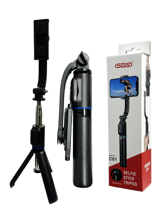SGS C01 Selfie Stick Tripod | Bluetooth Remote | Extendable Phone Holder