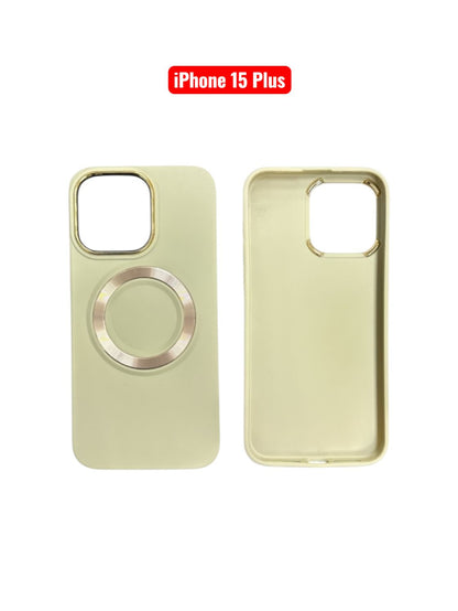 iPhone 15 Plus TPU Magnetic Case | White Brown Green Blue Pink Slim Shockproof Cover