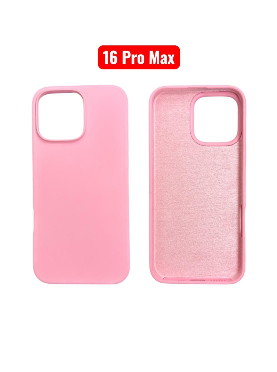 iPhone 16 Pro Max Silicone Case | Soft Protective Cover Navy Blue Pink Black