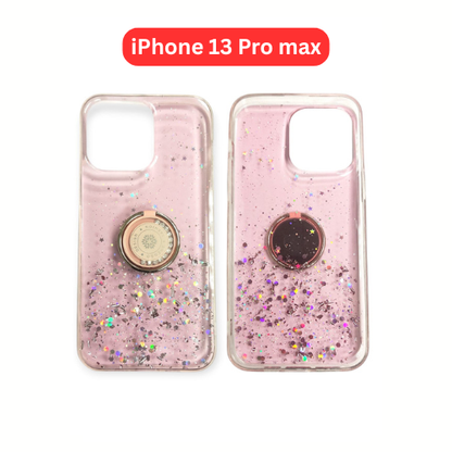 iPhone 13 Pro Max Drop Glue Ring Case | Clear Green Pink Purple Black