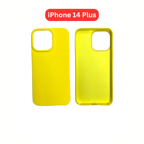 iPhone 14 Plus Silicone Case | Black Blue Yellow Orange Pink Green Purple Cover