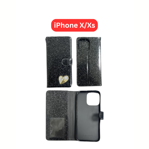 iPhone X/XS Heart Shiny Caase | Glitter Cover Gold Red Black Blue Purple Silver RoseGold