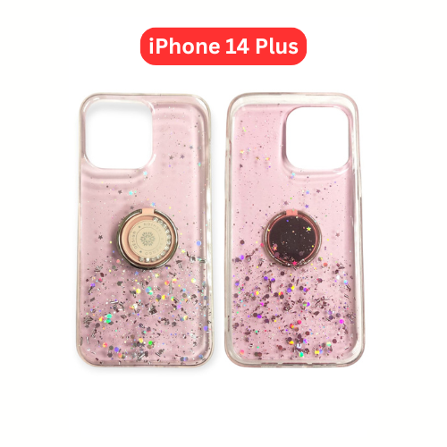 iPhone 14 Plus Drop Glue Ring Case | Clear Green Pink Purple Black
