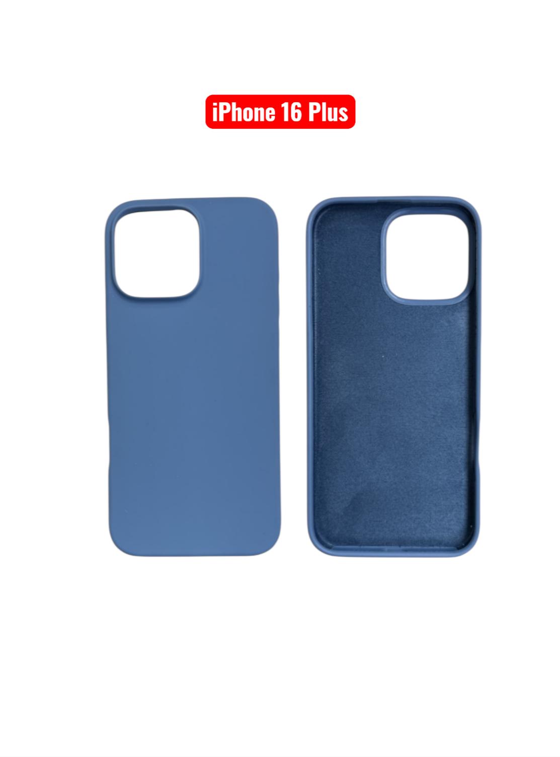 iPhone 16 Plus Silicone Case | Soft Protective Cover – Blue, Black, Pink