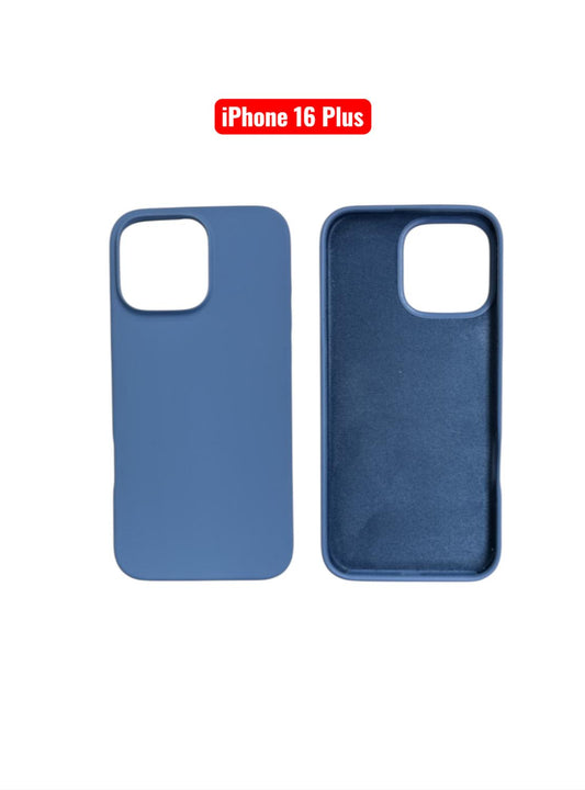 iPhone 16 Plus Silicone Case | Soft Protective Cover – Blue, Black, Pink