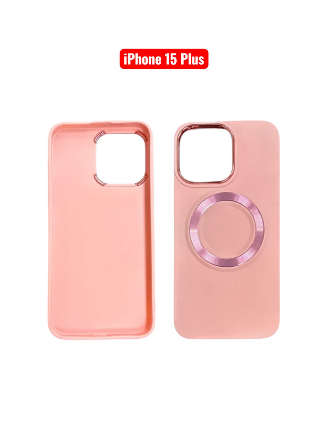 iPhone 15 Plus TPU Magnetic Case | White Brown Green Blue Pink Slim Shockproof Cover