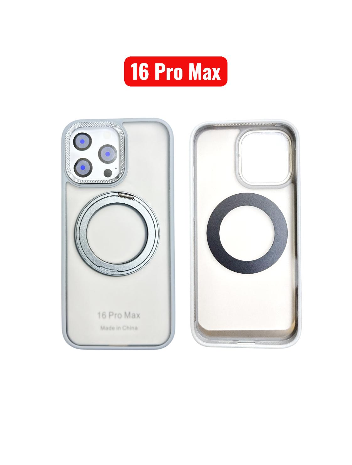 iPhone 16 Pro Max Skin Ring Case | Magnetic Stand Holder Cover Black Blue Grey