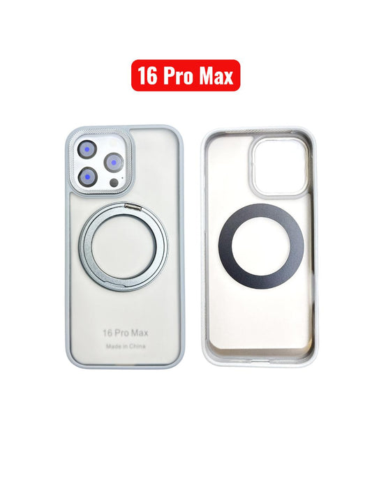 iPhone 16 Pro Max Skin Ring Case | Magnetic Stand Holder Cover Black Blue Grey