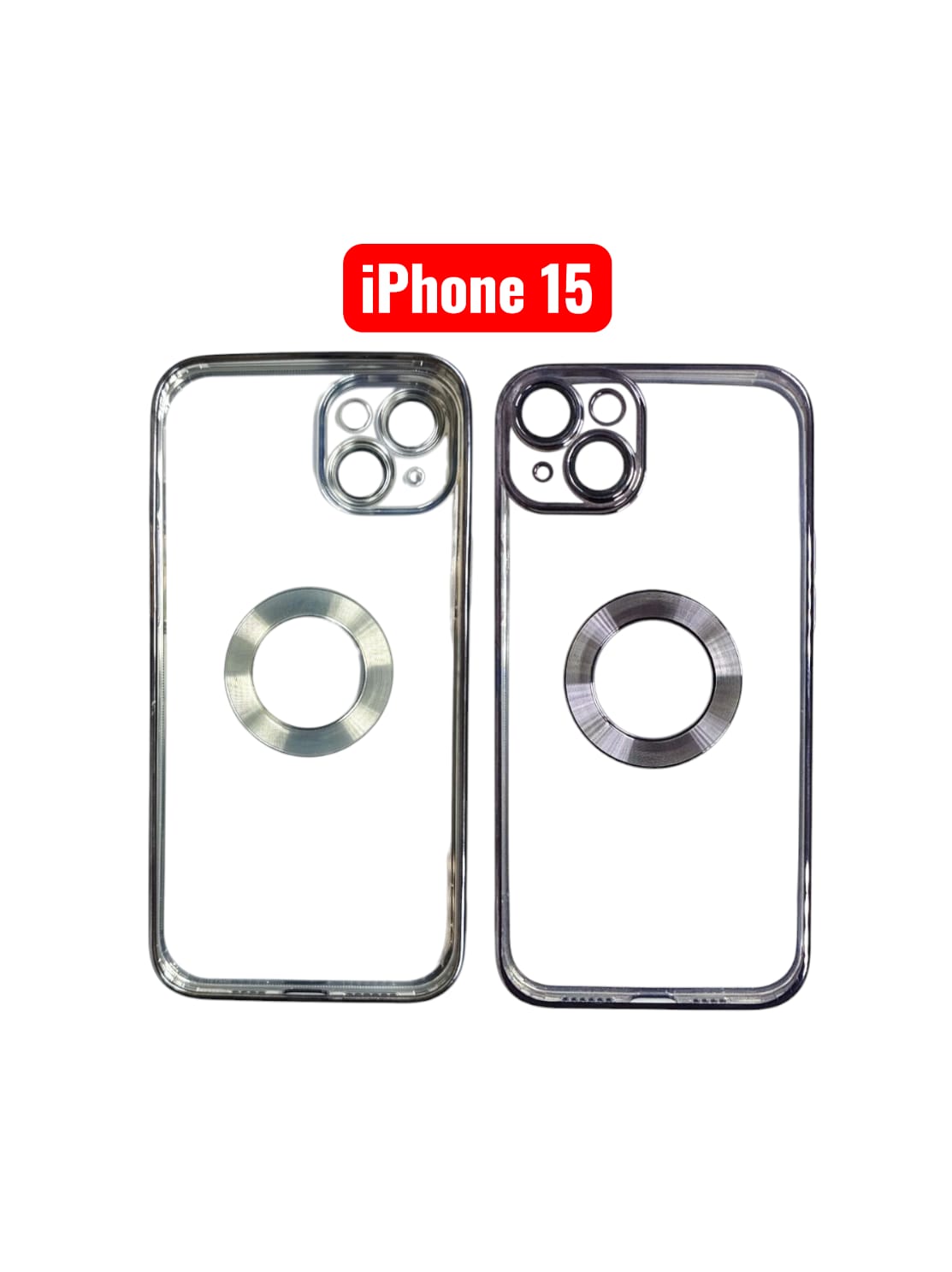 iPhone 15 CD Line Electroplate TPU Case | Purple Pink Gold Blue Black Silver Green