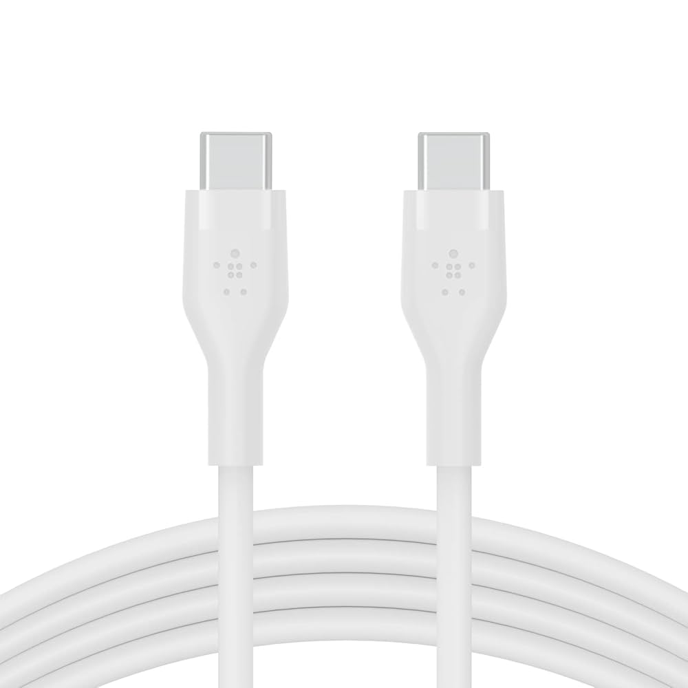 Mobyone USB-C to USB-C Cable | 60W Fast Charging | 1m Silicone Type-C – White