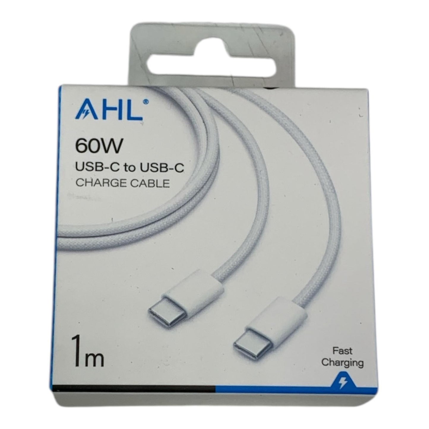 AHL USB-C to USB-C Cable | 60W Fast Charging | 1m Type-C Charger Lead – White
