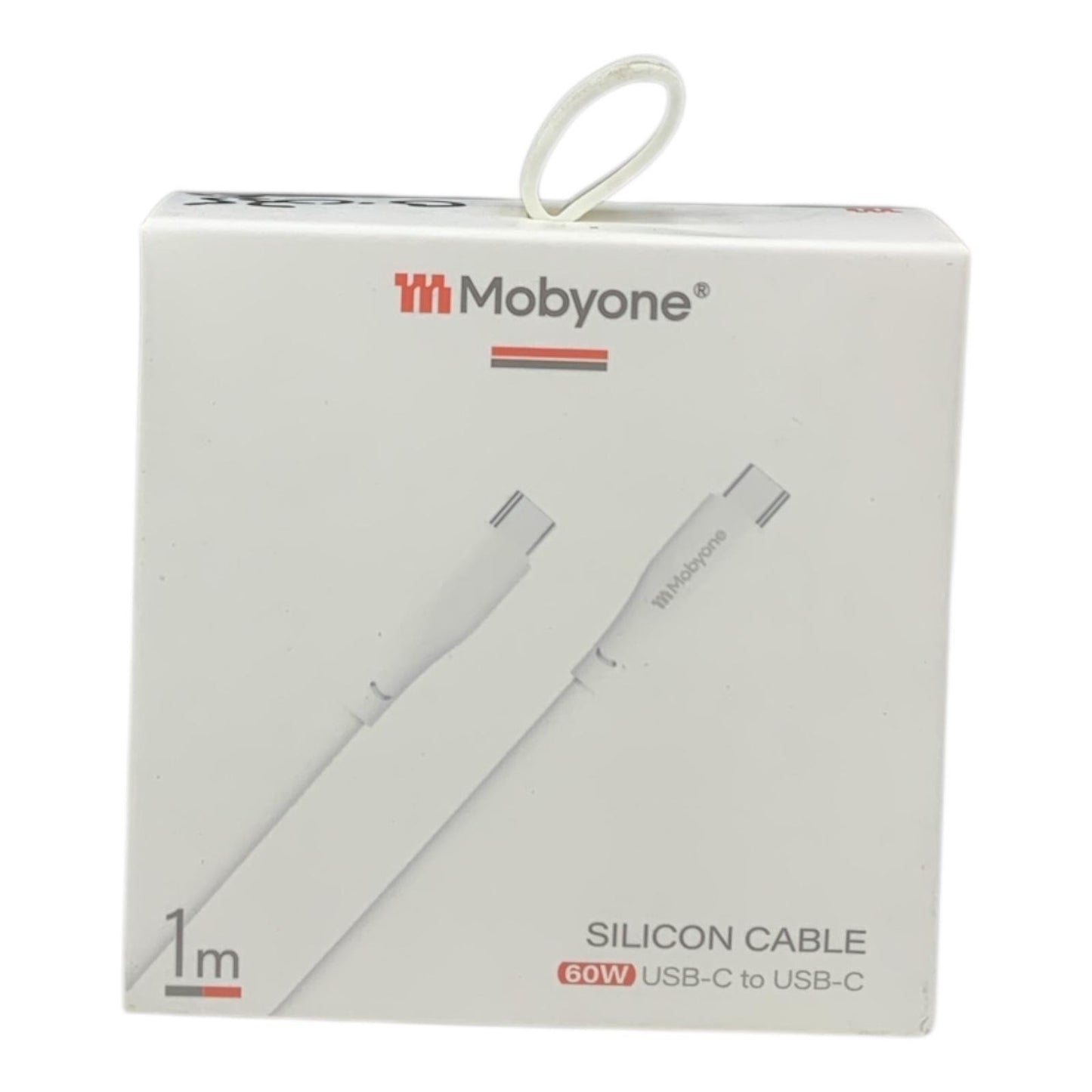 Mobyone USB-C to USB-C Cable | 60W Fast Charging | 1m Silicone Type-C – White