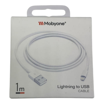 Mobyone USB to 8-Pin Charging Cable | 1m Fast Lead for Apple Devices – White