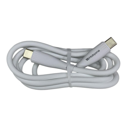 Mobyone USB-C to USB-C Cable | 60W Fast Charging | 1m Silicone Type-C – White