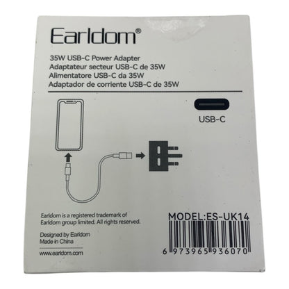 Earldoms ES-UK14 35W USB-C Fast Charger | Power Adapter | UK Plug | Type-C