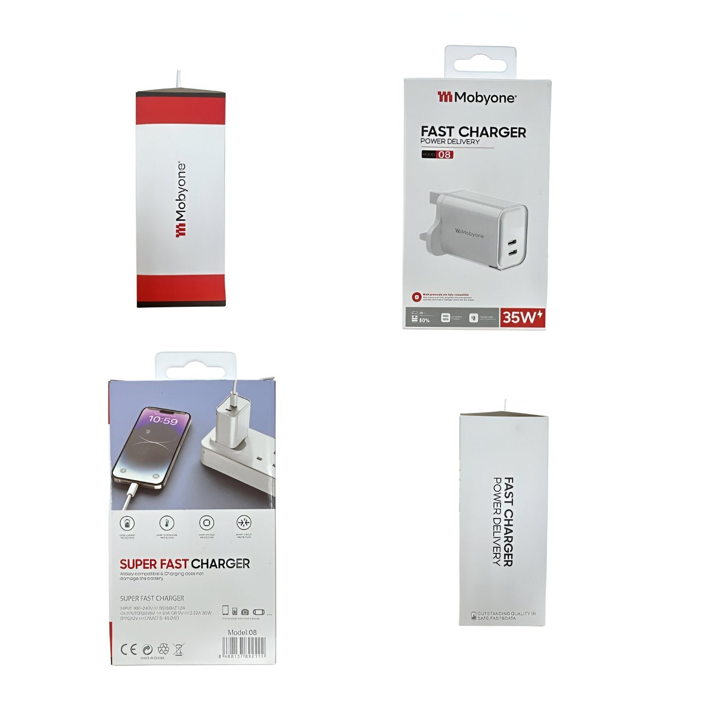 Mobyone 35W Dual USB-C Fast Charger | Super Fast PD PPS Adapter | Universal