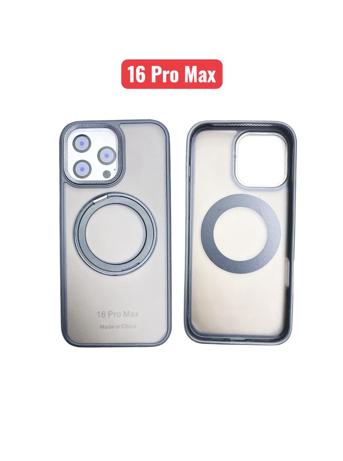 iPhone 16 Pro Max Skin Ring Case | Magnetic Stand Holder Cover Black Blue Grey